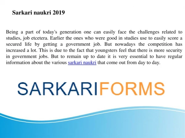 Sarkari naukri 2019