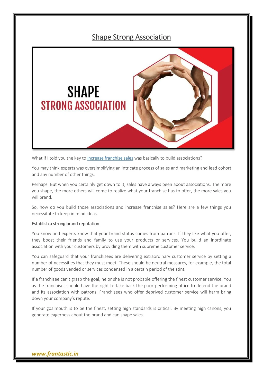 shape shape strong association strong association
