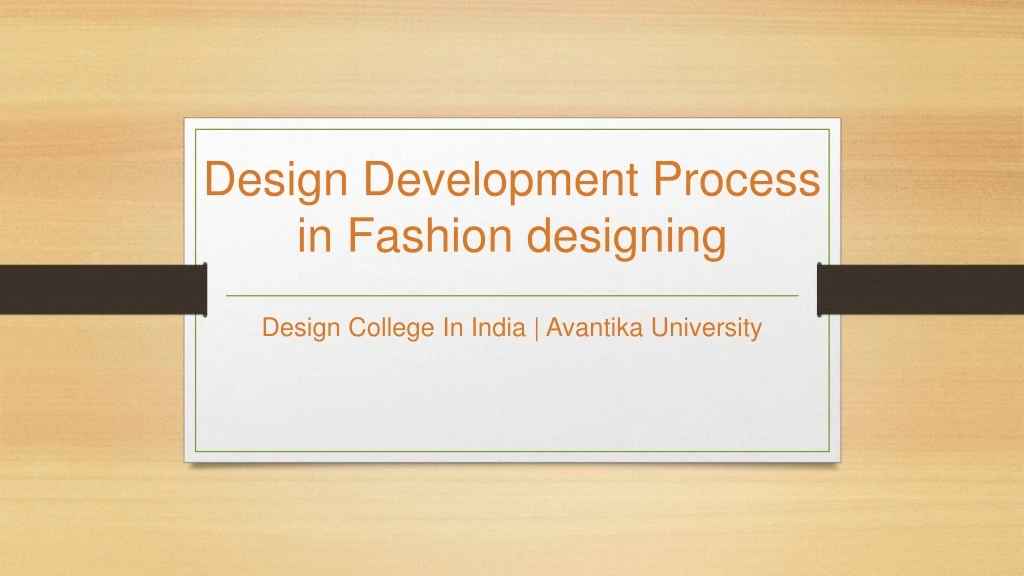 design development process in fashion designing
