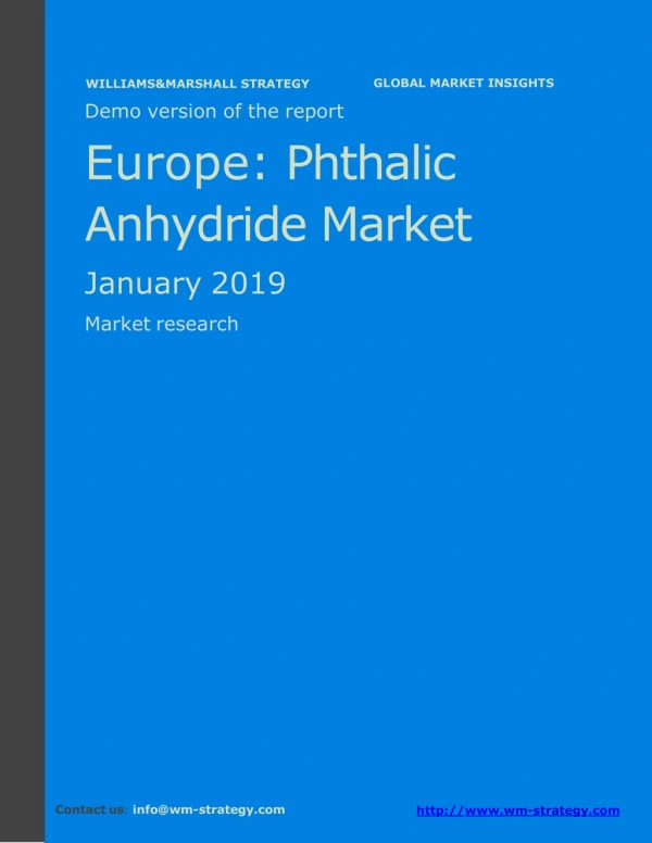 WMStrategy Demo Europe Phthalic Anhydride Market January 2019