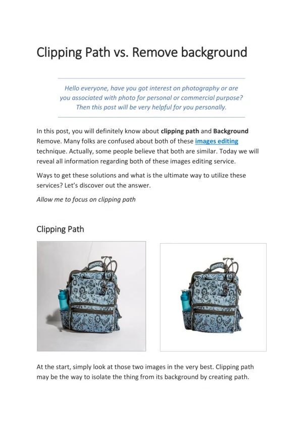 Clipping Path vs. Background Remove