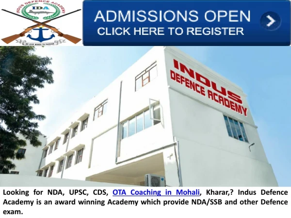 Best NDA, UPSC, CDS, OTA Coaching in Kharar, Mohali - Indus Defence Academy