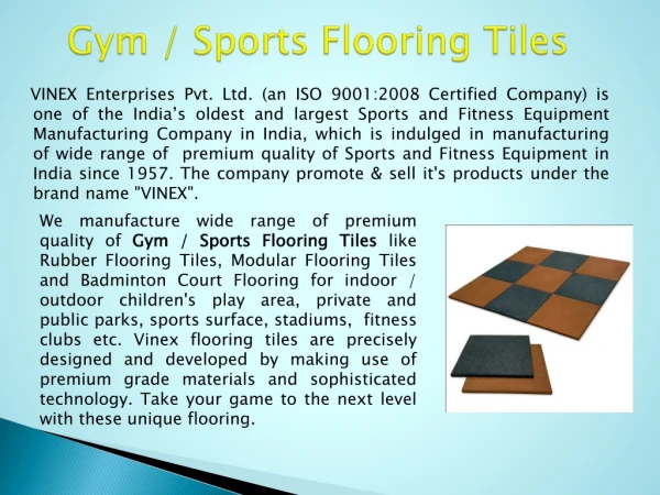 Rubber Flooring Tiles Manufacturer, Supplier & Exporter