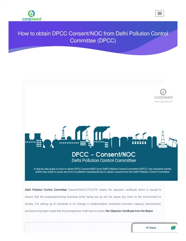 NOC From Delhi Pollution Control Committee