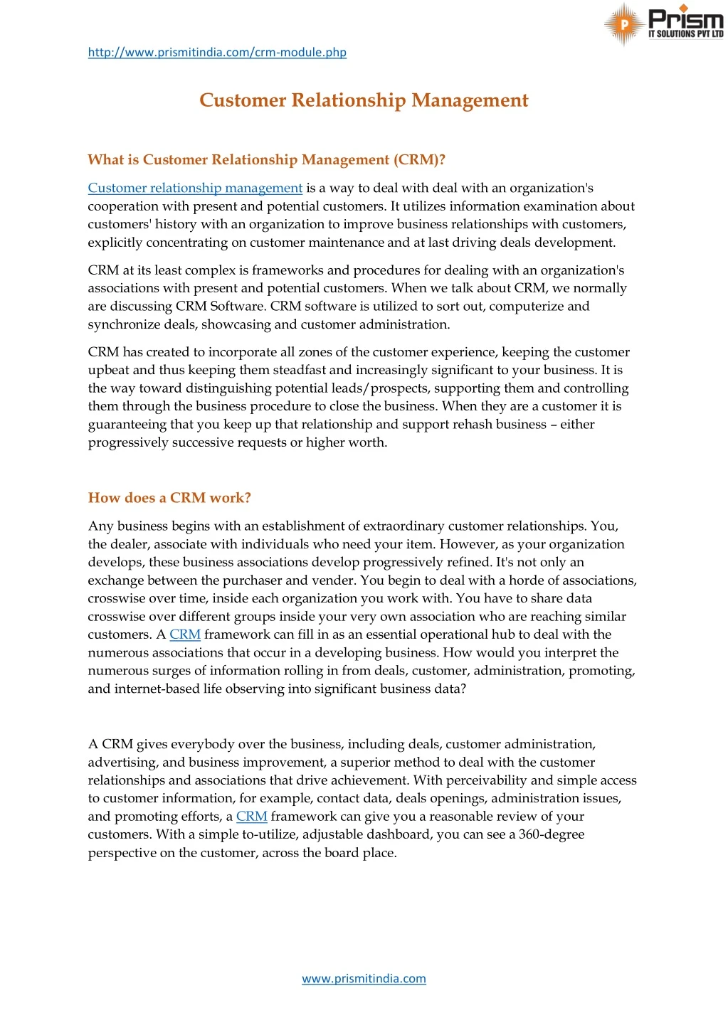 http www prismitindia com crm module php