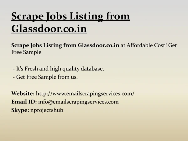 Scrape Jobs Listing from Glassdoor