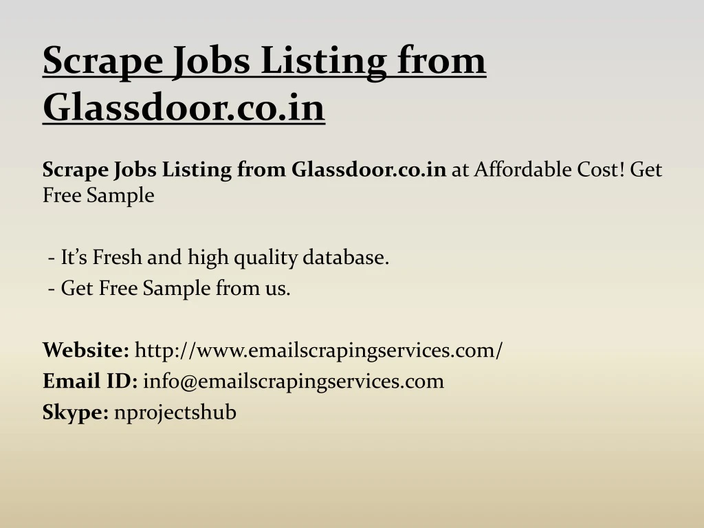 scrape jobs listing from glassdoor co in