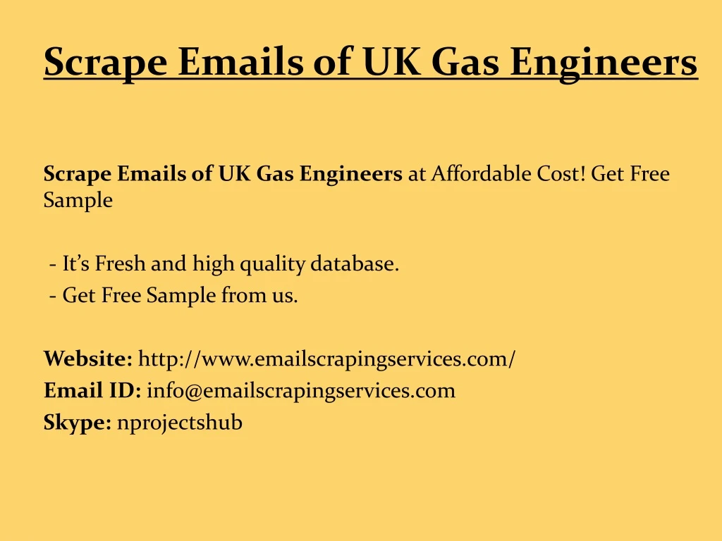 scrape emails of uk gas engineers