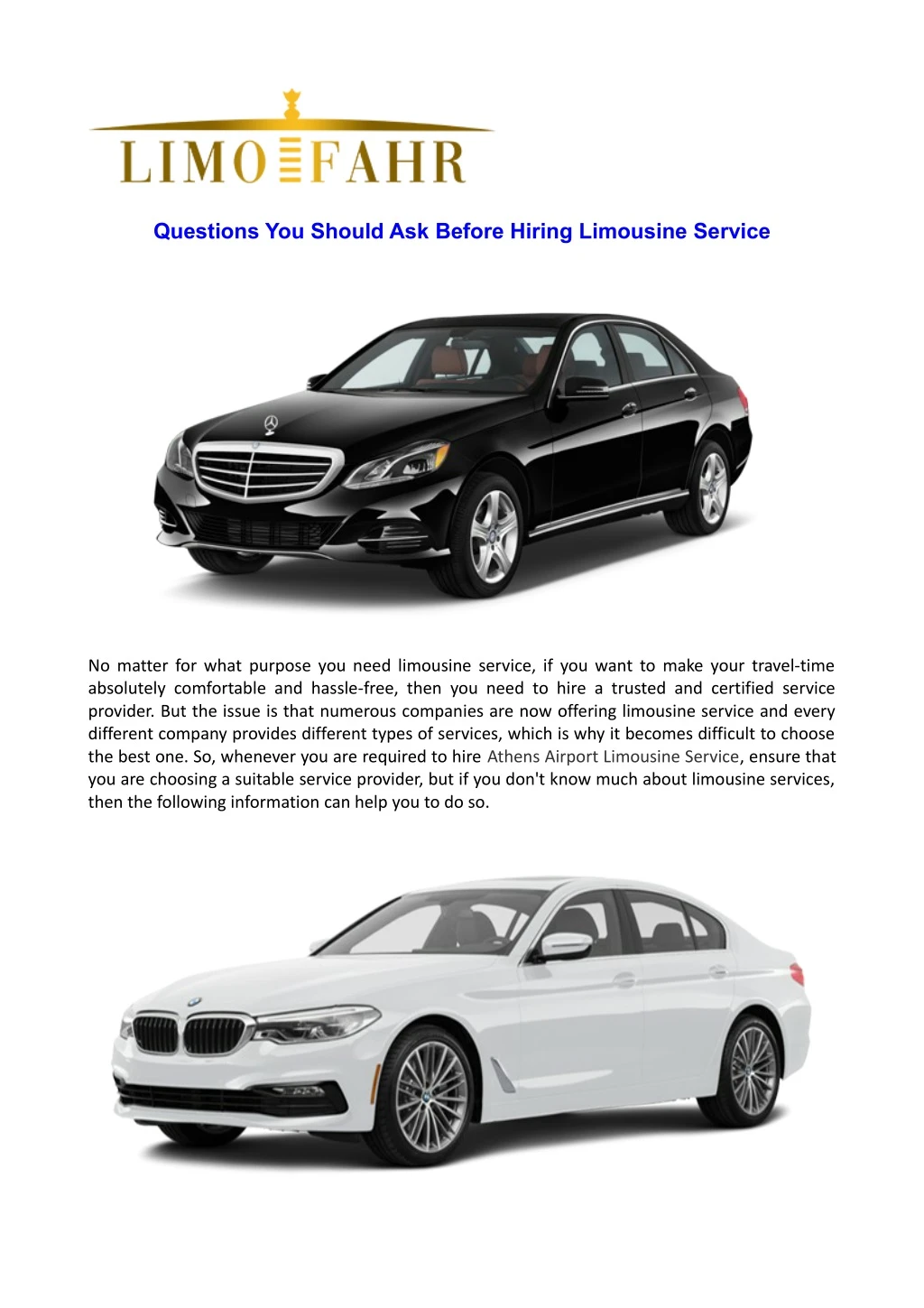 questions you should ask before hiring limousine