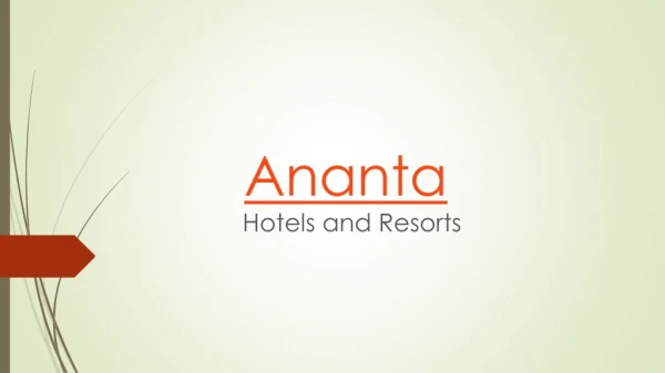 Ananta best hotel and resort in udaipur and pushkar