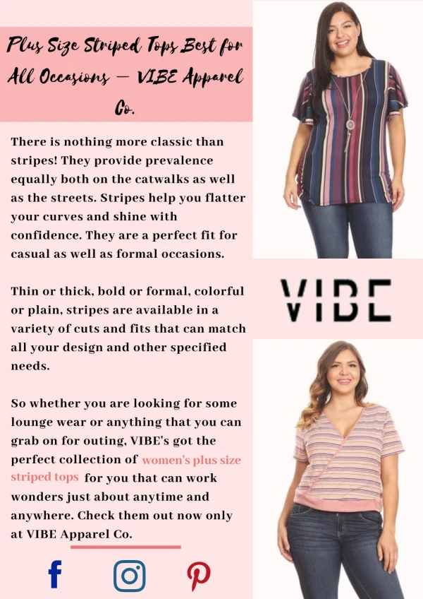 Plus Size Striped Tops Best for All Occasions – VIBE Apparel Co.