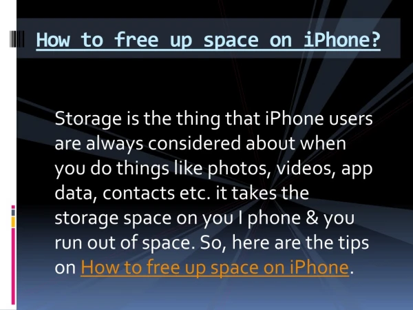 How to Free Up Space On Iphone