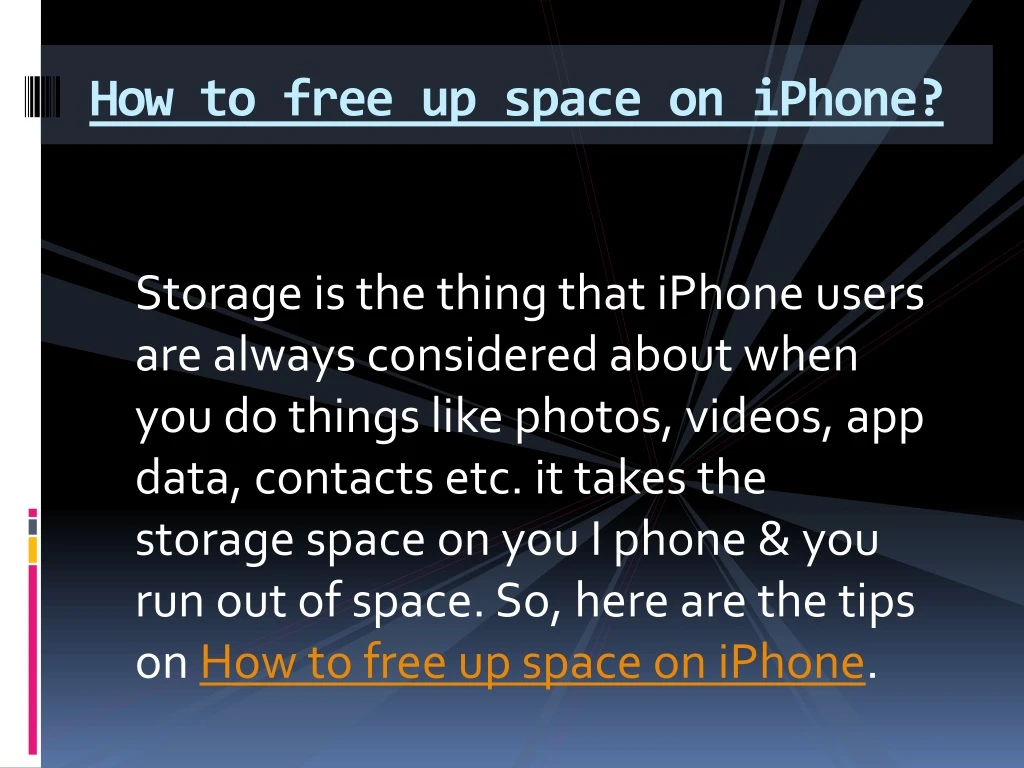 how to free up space on iphone