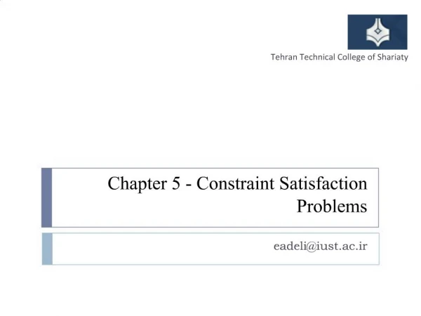 Chapter 5 - Constraint Satisfaction Problems