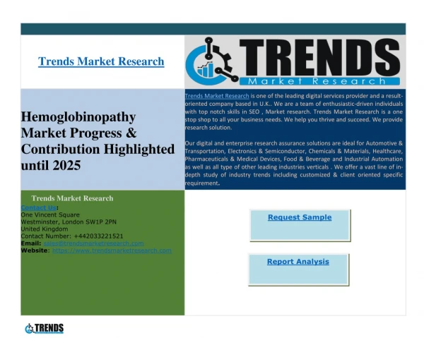 Hemoglobinopathy Market Progress & Contribution Highlighted until 2025