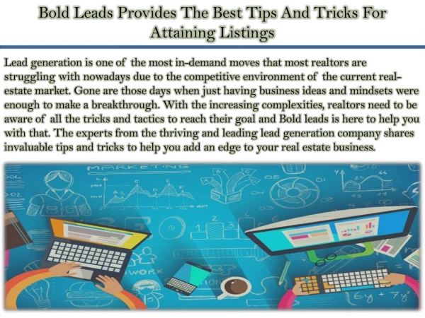 Bold Leads Provides The Best Tips And Tricks For Attaining Listings