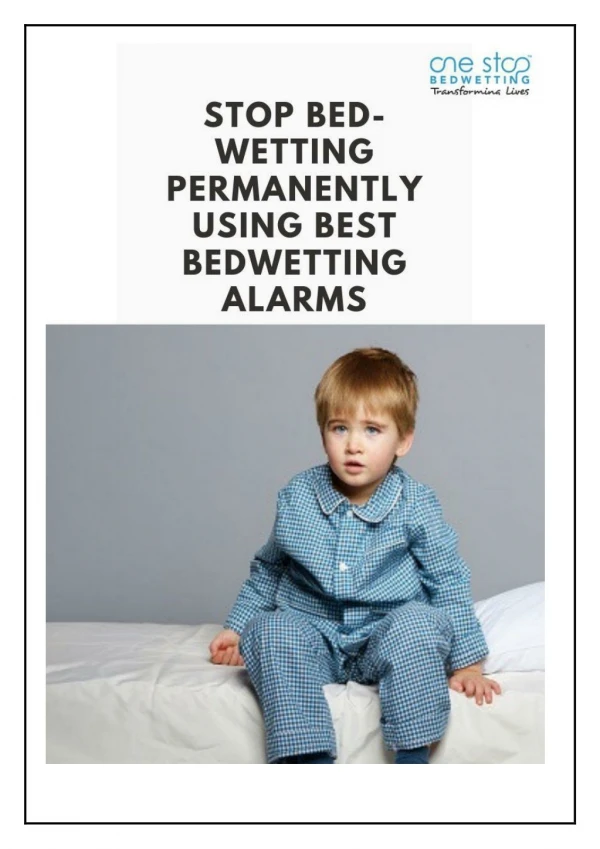 Stop Bed-wetting Permanently Best Bedwetting Alarms