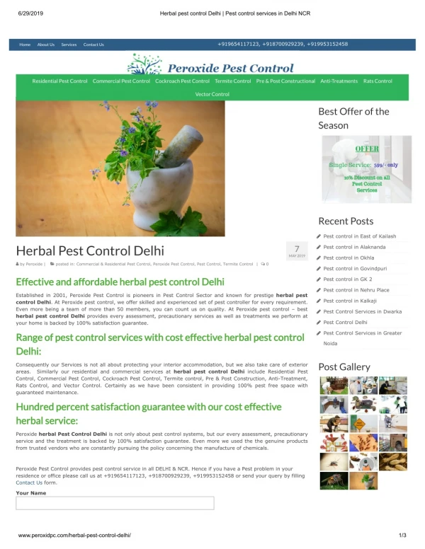 Herbal Pest Control Delhi