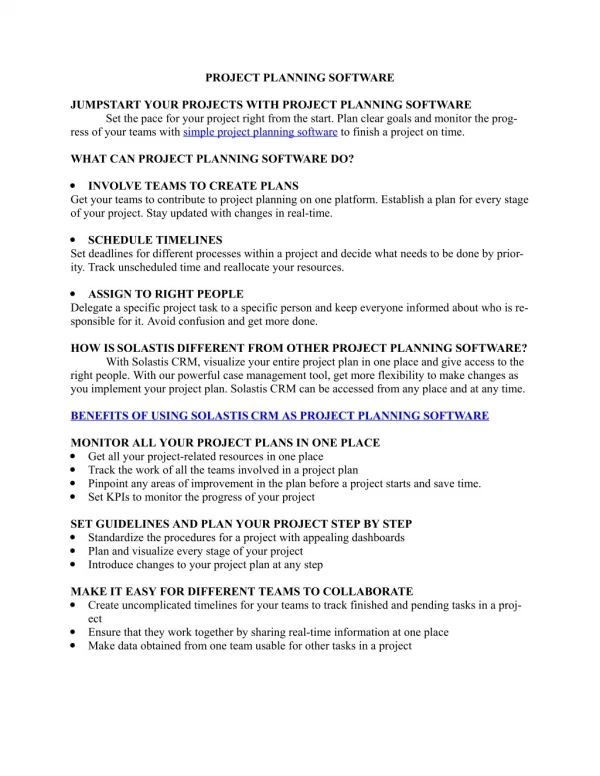 project planning software