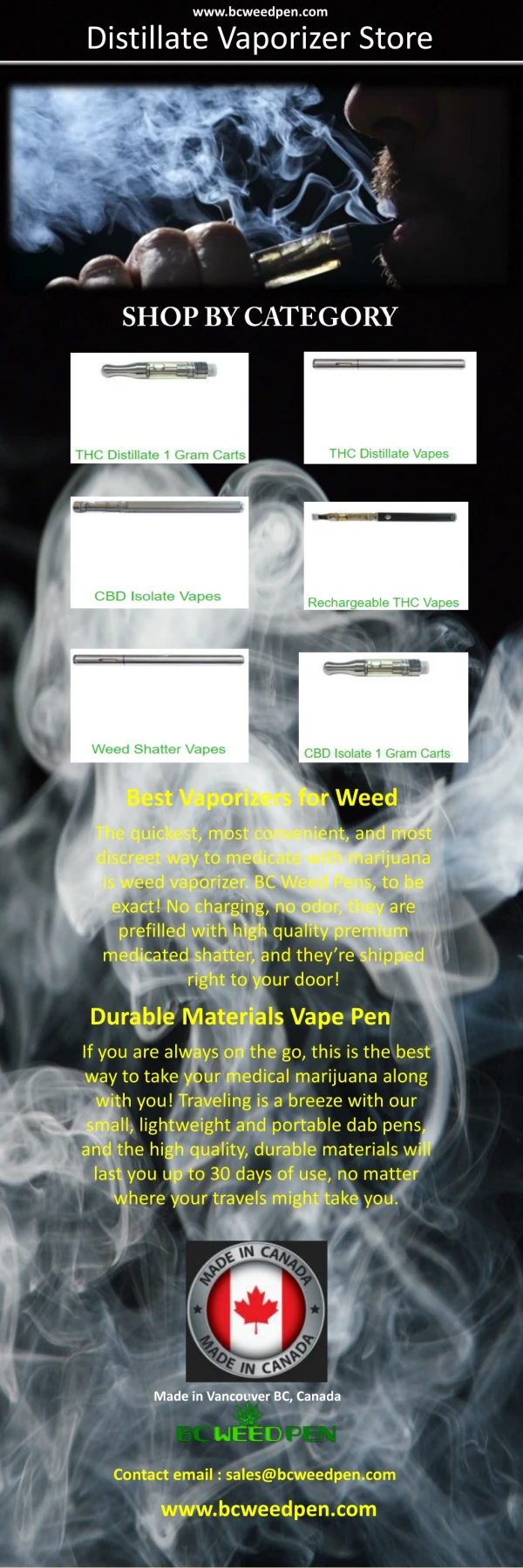 Distillate Vaporizer Store www.bcweedpen.com