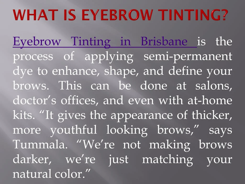 what is eyebrow tinting