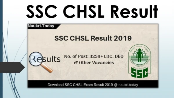 SSC CHSL Result 2019 | 10 2 LDC, DEO Tier 1 Result, Cut off Marks