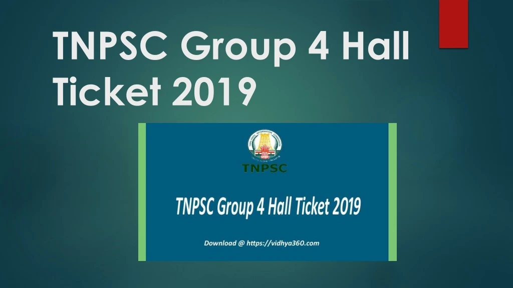 tnpsc group 4 hall ticket 2019