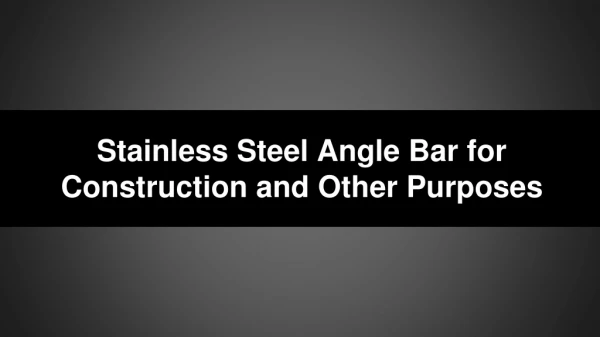Stainless Steel Angle Bar for Construction and Other Purposes