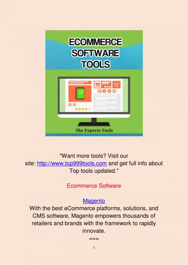 Ecommerce Software Tools