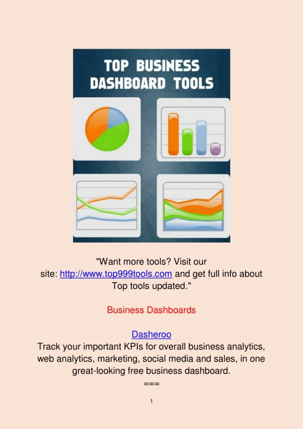 Top Business Dashboard Tools