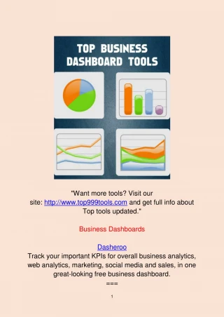 Top Business Dashboard Tools - slide 1