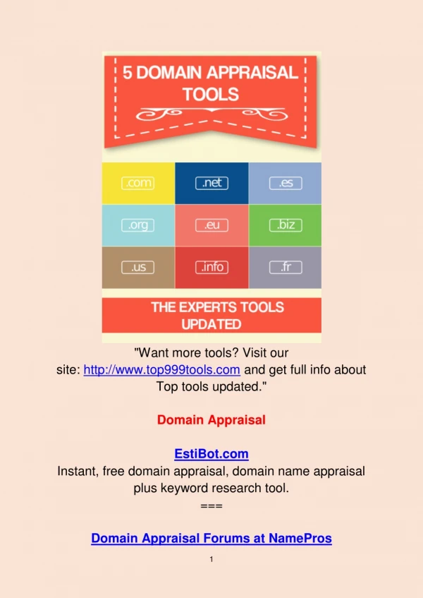5 Domain Appraisal Tools