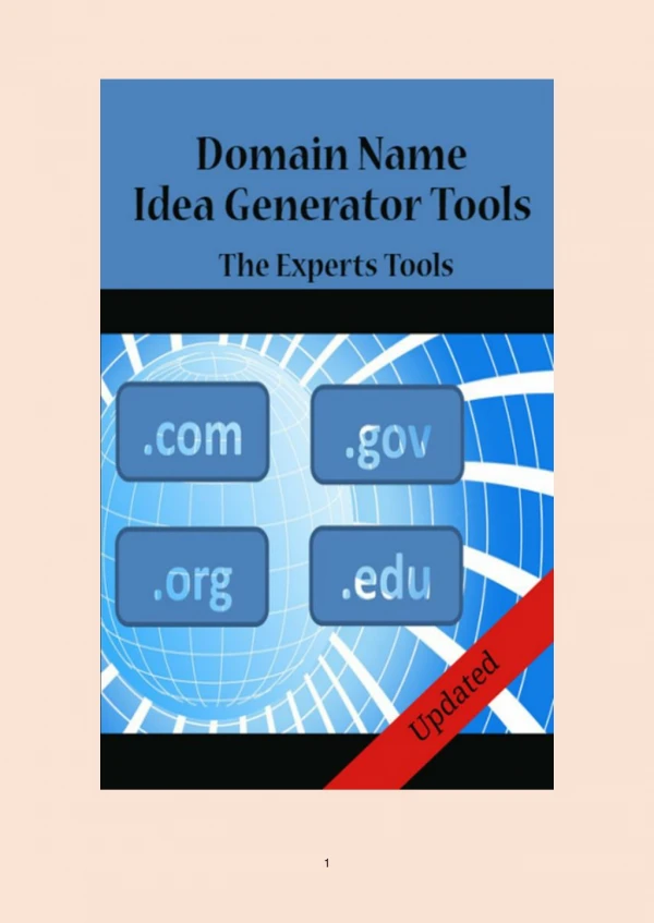 Domain Name Idea Generators