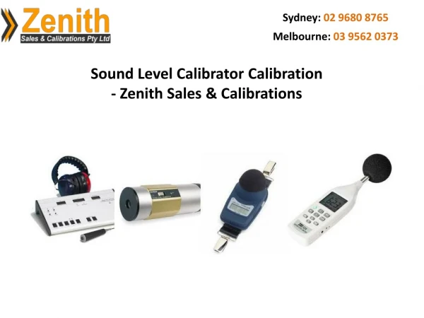 Sound Level Calibrator Calibration - Zenith Sales & Calibrations