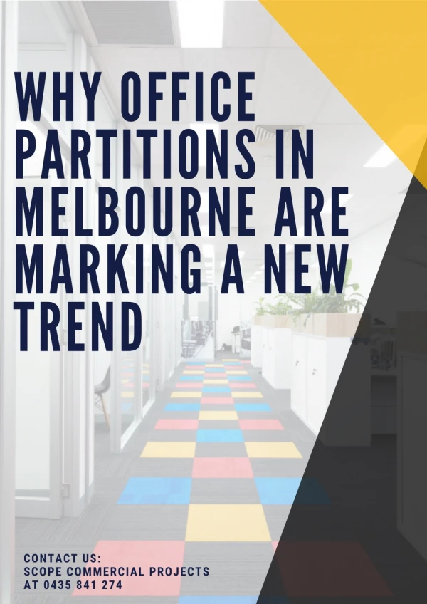 Why Office Partitions in Melbourne Are Marking a New Trend