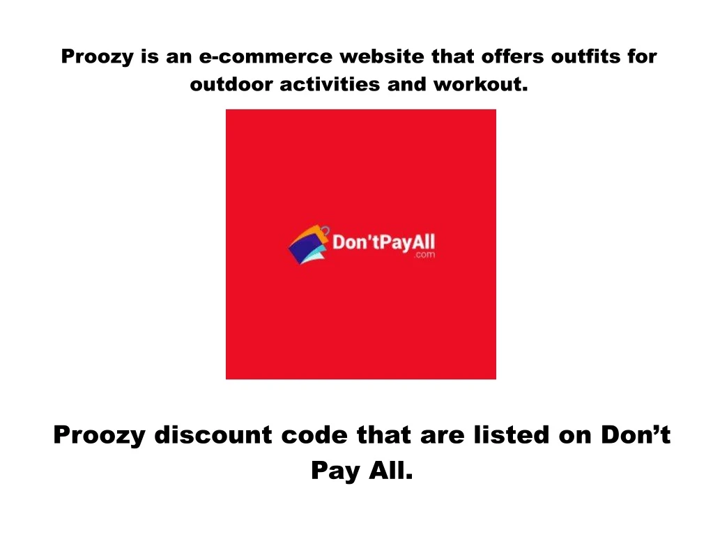 proozy is an e commerce website that offers