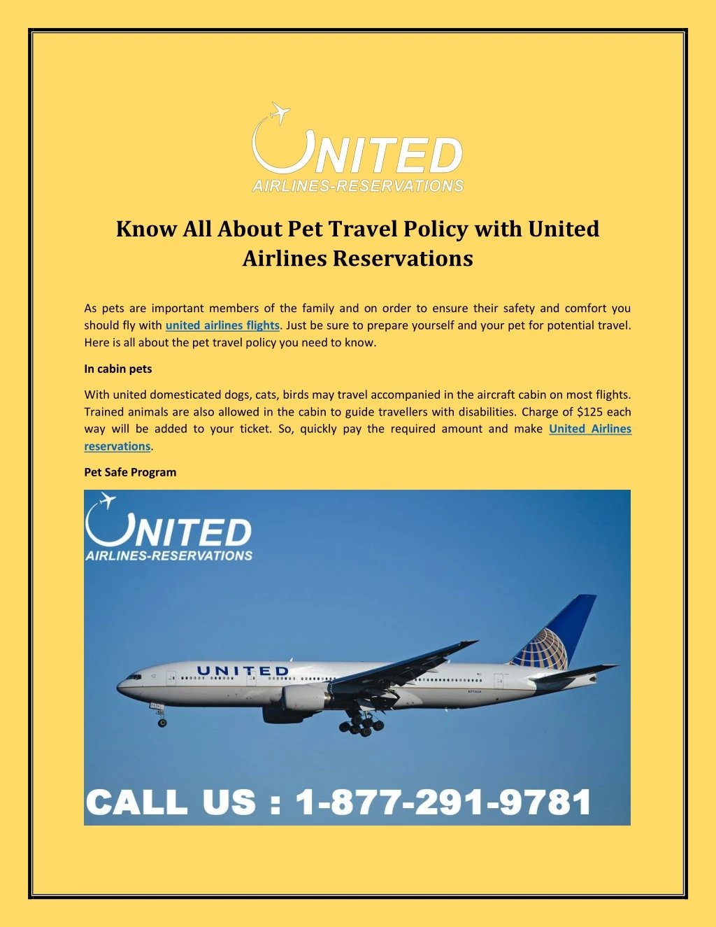 know all about pet travel policy with united