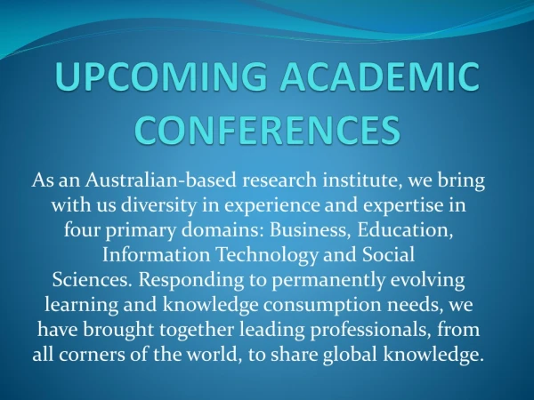 Upcoming Academic Conferences-Apiar.org.au