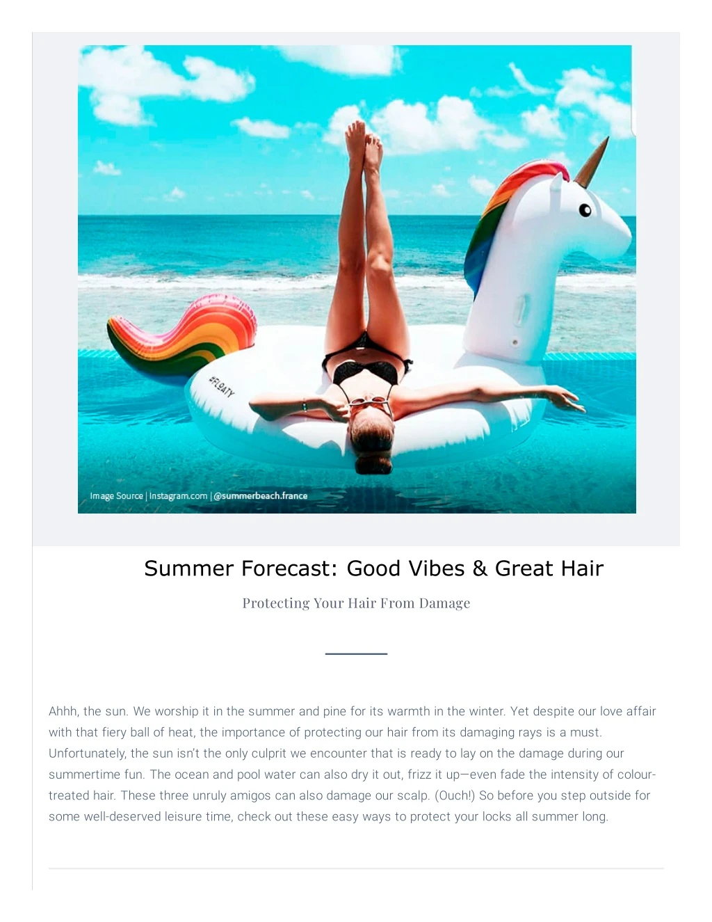 summer forecast good vibes great hair
