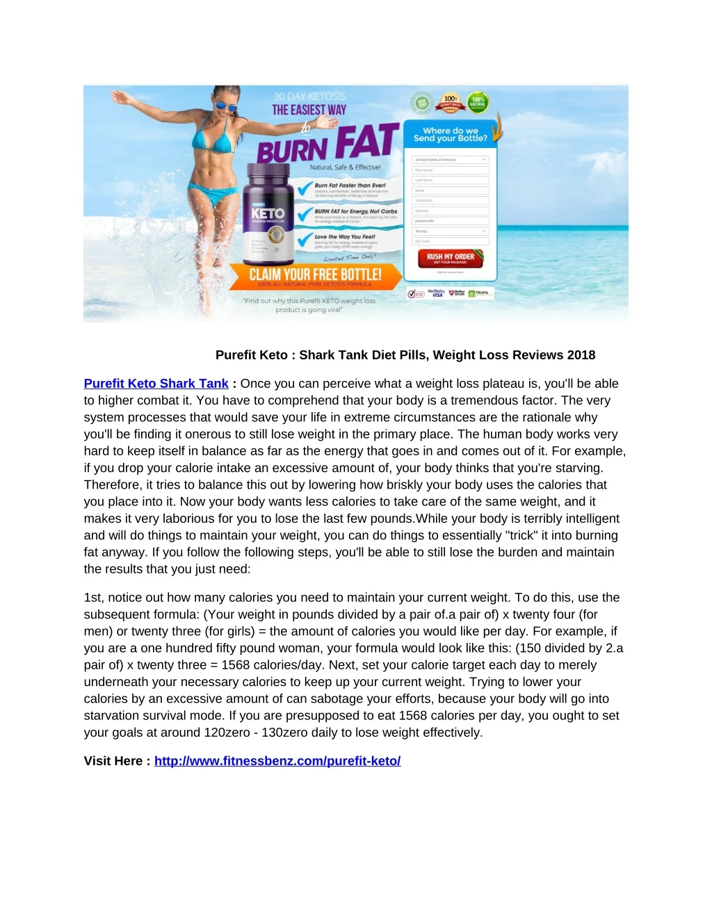 purefit keto shark tank diet pills weight loss
