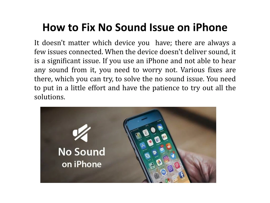 how to fix no sound issue on iphone it doesn