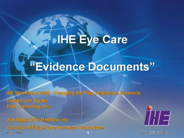 IHE Eye Care Evidence Documents
