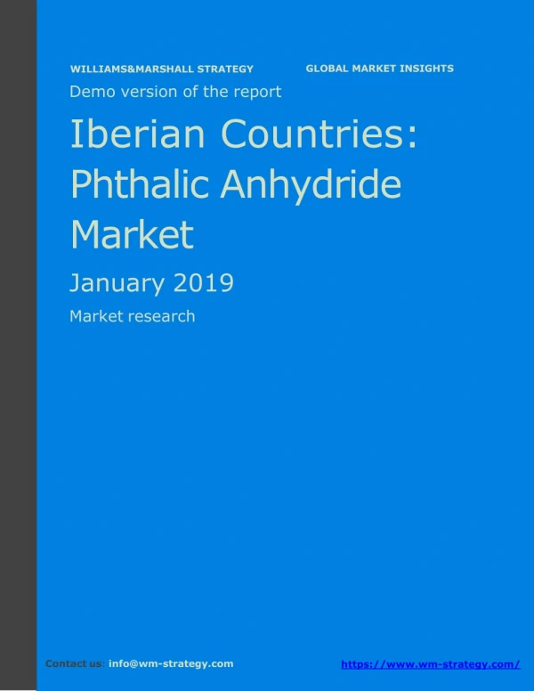 WMStrategy Demo Iberian Countries Phthalic Anhydride Market January 2019