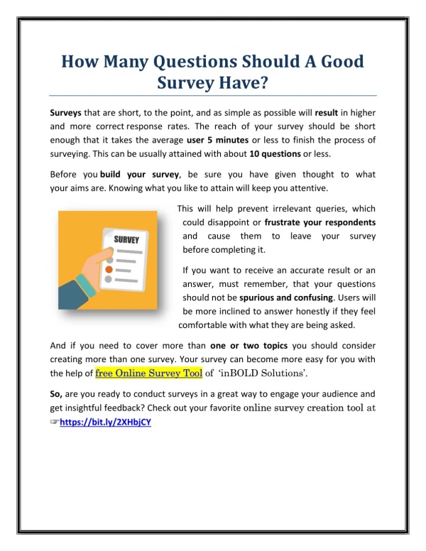How Many Questions Should A Good Survey Have ?