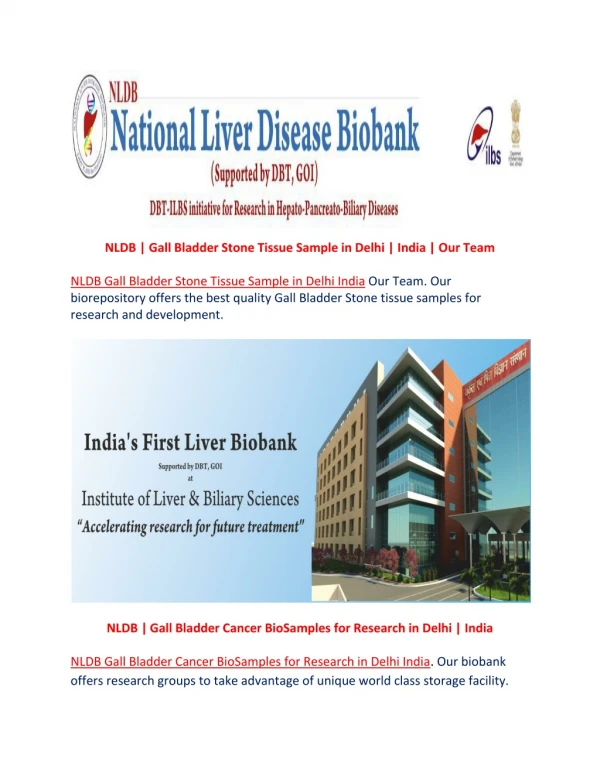 NLDB BioBank in India