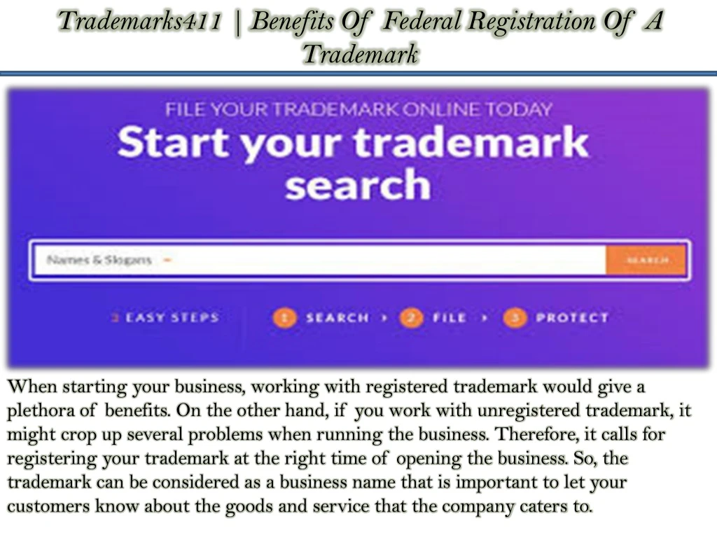 trademarks411 benefits of federal registration