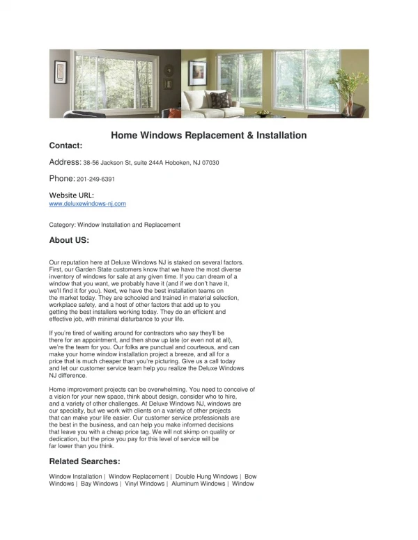 Home Windows Replacement & Installation