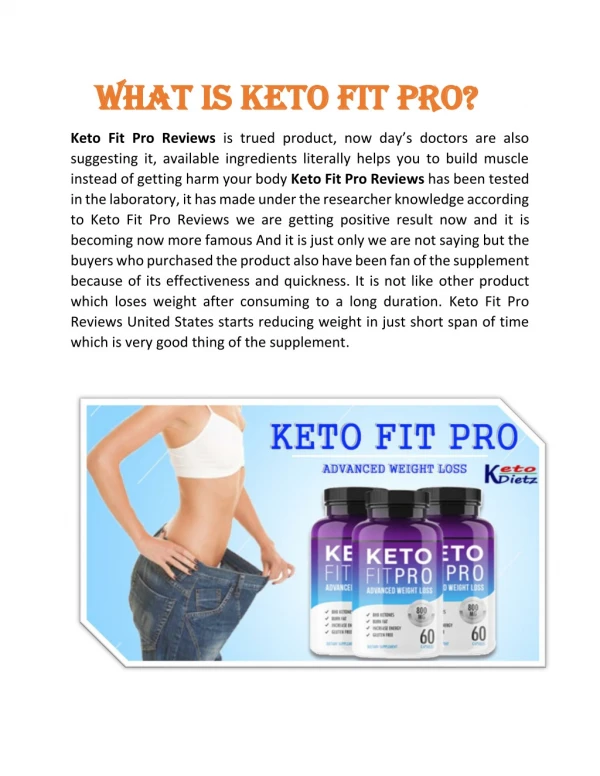 Keto Fit Pro Reviews