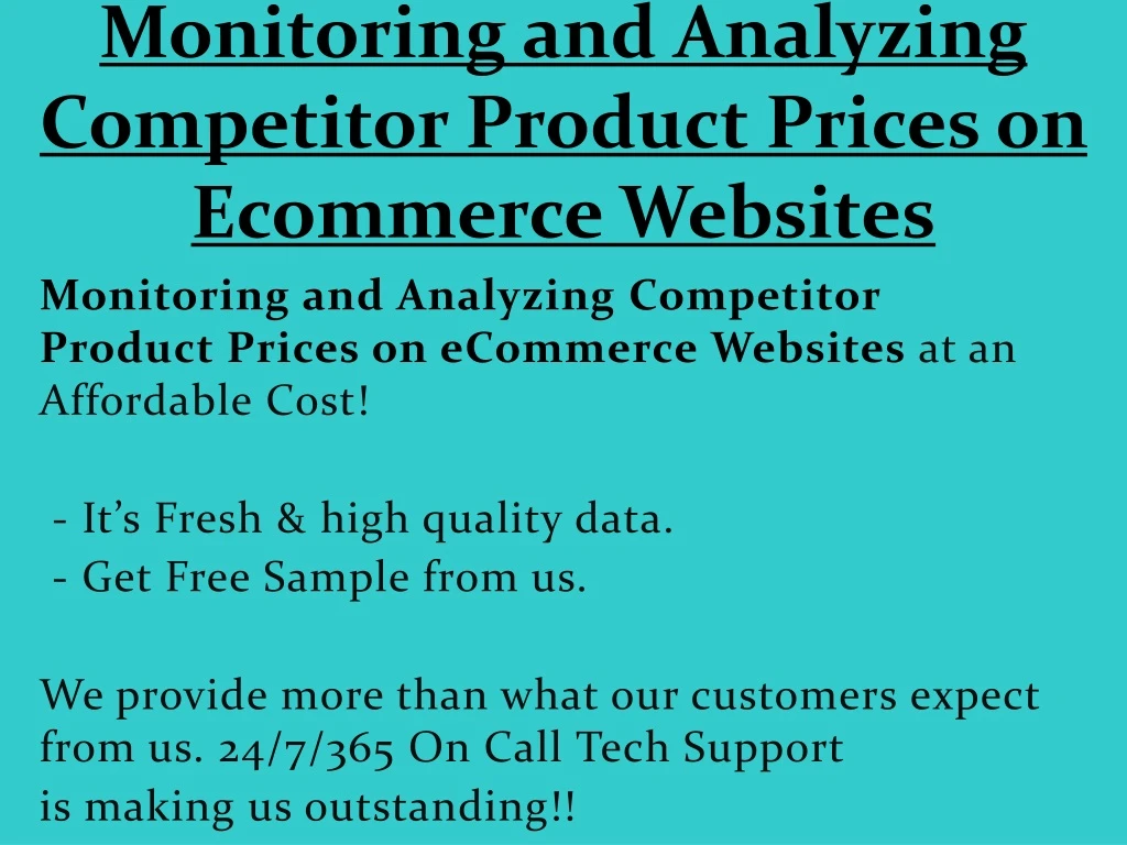 monitoring and analyzing competitor product prices on ecommerce websites