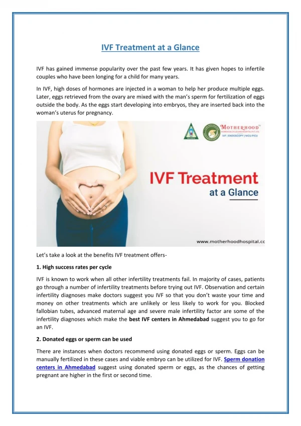 Top 5 Benefits of IVF Treatment